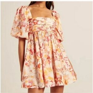 Abercrombie floral puff sleeve dress